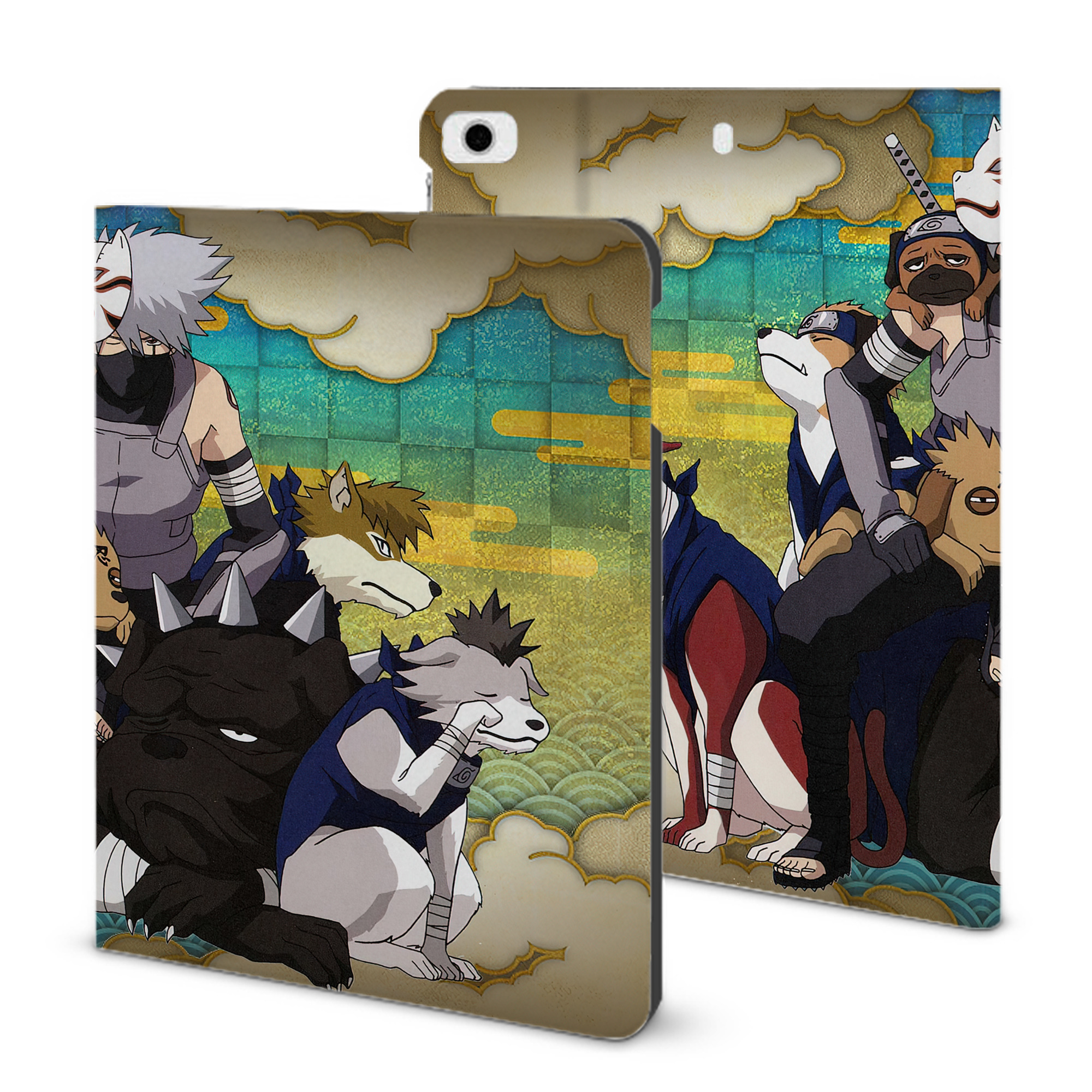 （画像用） NARUTO -ナルト- NARUTO -ナルト- 疾風伝 IPad ケース ブック型 PUレザー TPU 耐衝撃 軽量 薄型 ペン収納なし 全面保護 IPad 各モデル対応